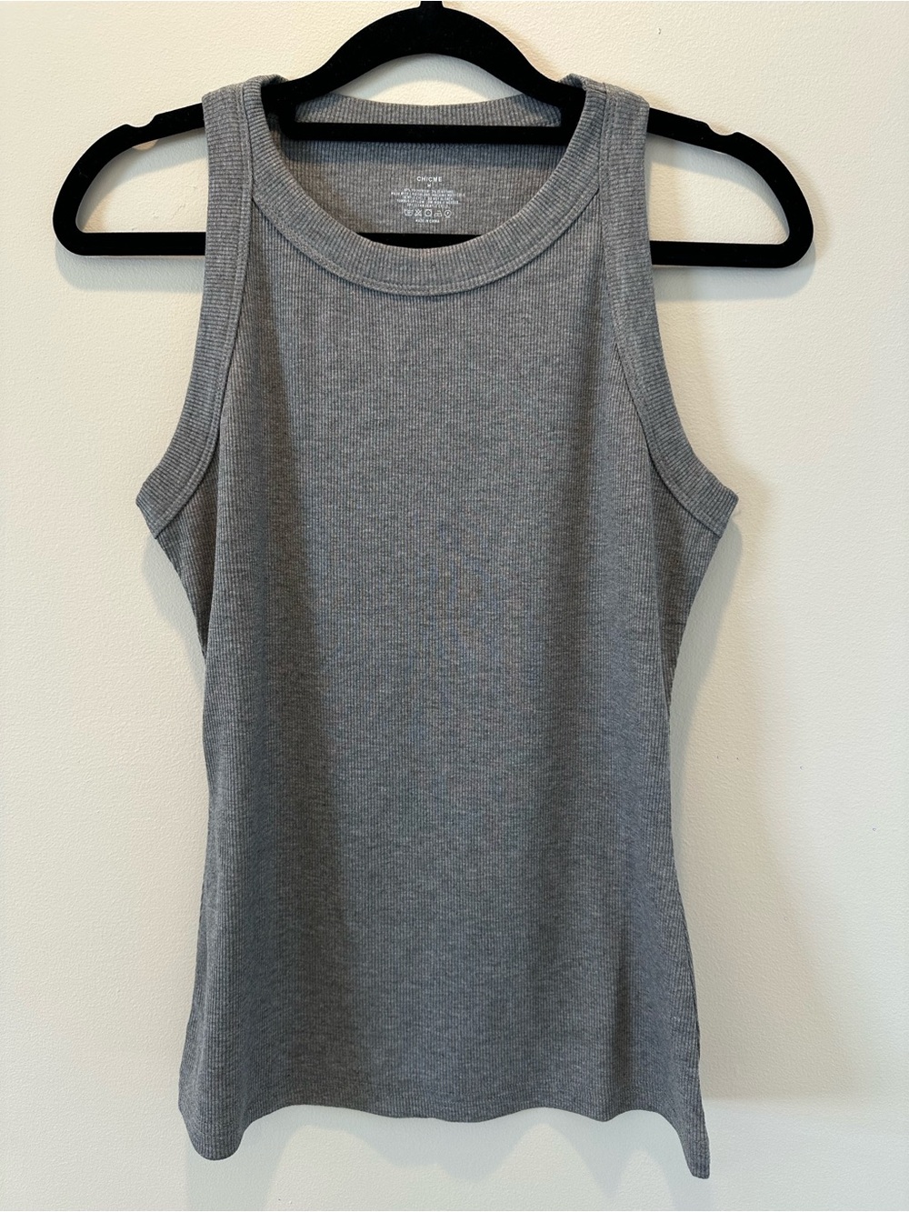 chic Grey Ribbed Tank Top